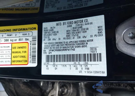 2024 Ford Bronco Sport Big Bend from USA, damaged, VIN 3FMCR9B65RRF41742